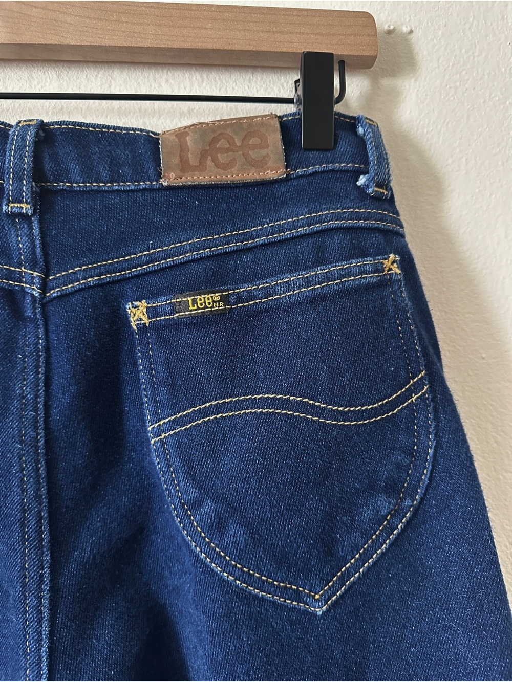 Vintage Lee Riders High-Waist Straight Leg Jeans in Deep Indigo Wash